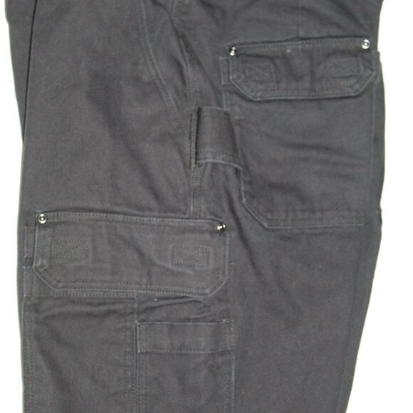 Duluth Trading Co Relaxed Fit Black Cotton Canvas Cargo Work Pants Men's 37"x28" - Picture 6 of 9